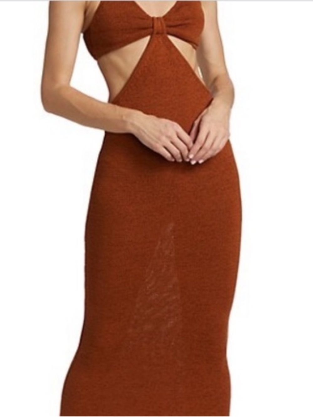 cult gaia Amber Knit Maxi Dress with Front Knot